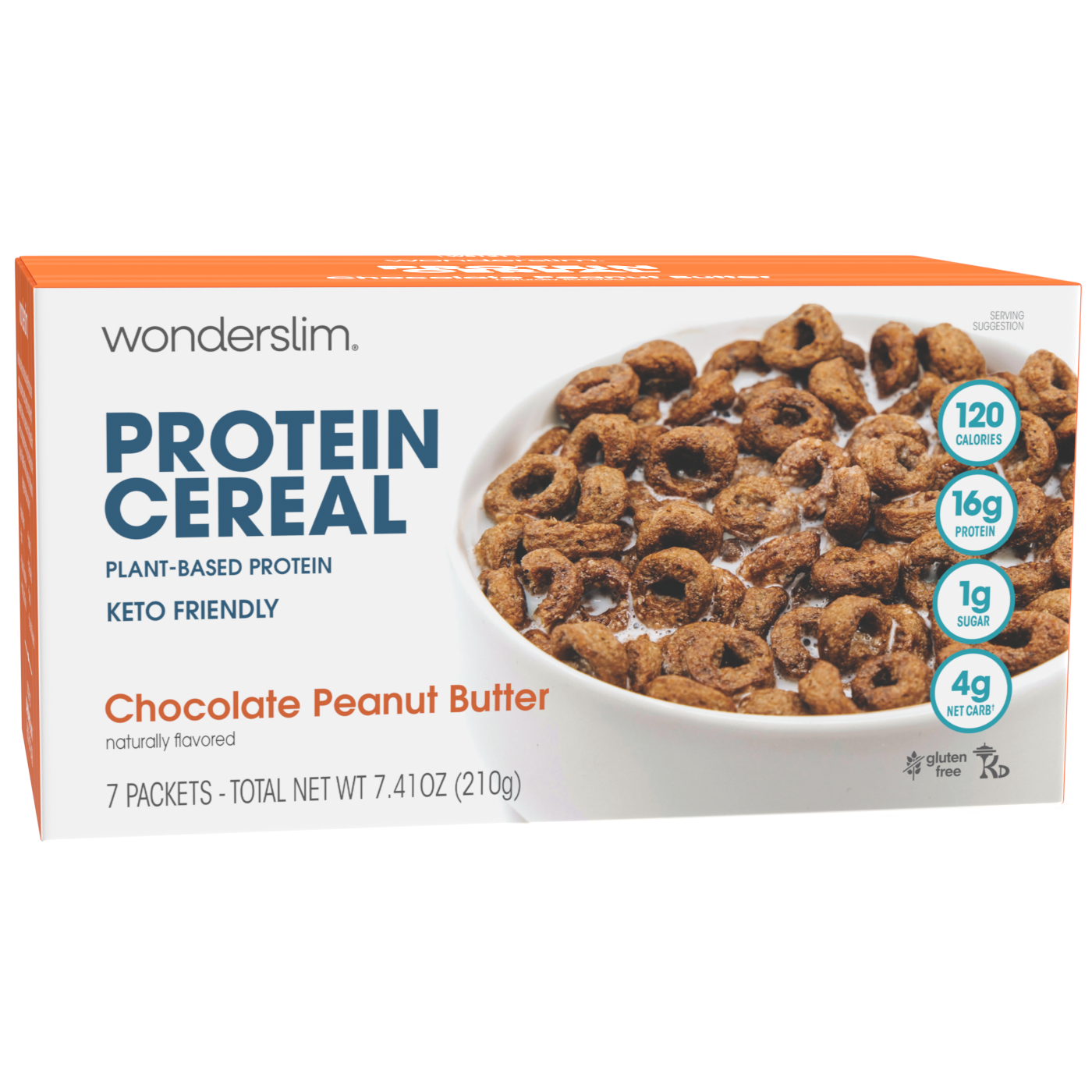 Wonderslim Low Carb Protein Cereal, Chocolate Peanut Butter (7ct)